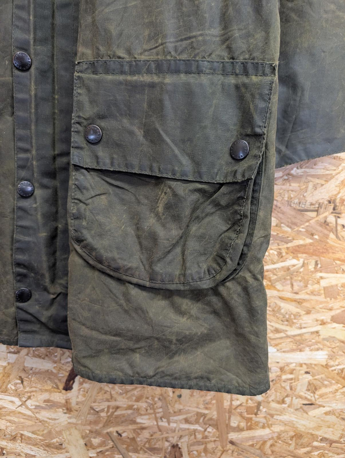 Vintage Barbour Gamefair Jacket Medium Men C38 Sage Green Wax Cotton 80s A123