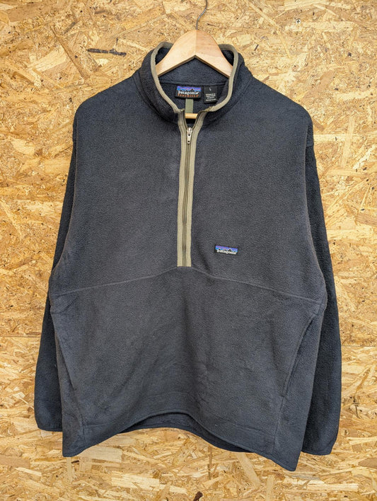 Vintage Y2K Patagonia Synchilla Fleece Large Men Grey Blue 1/2 Zip Marsupial