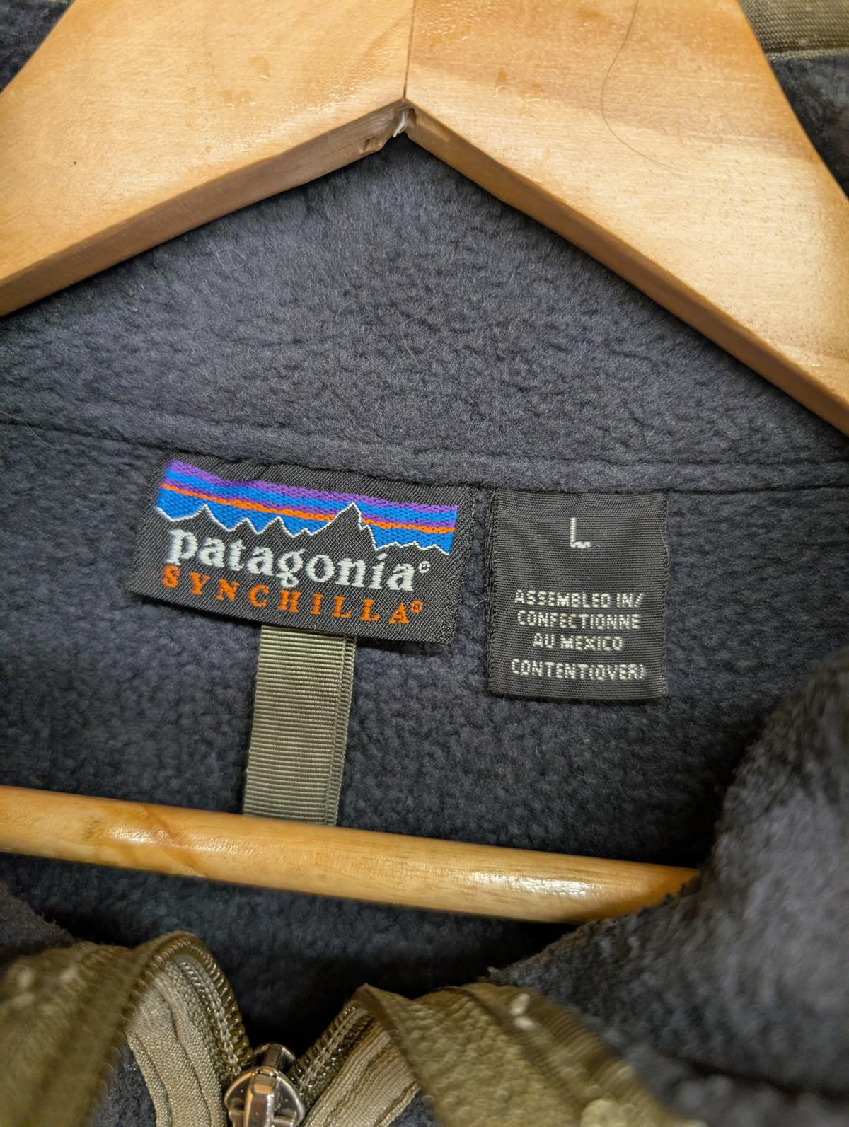 Vintage Y2K Patagonia Synchilla Fleece Large Men Grey Blue 1/2 Zip Marsupial