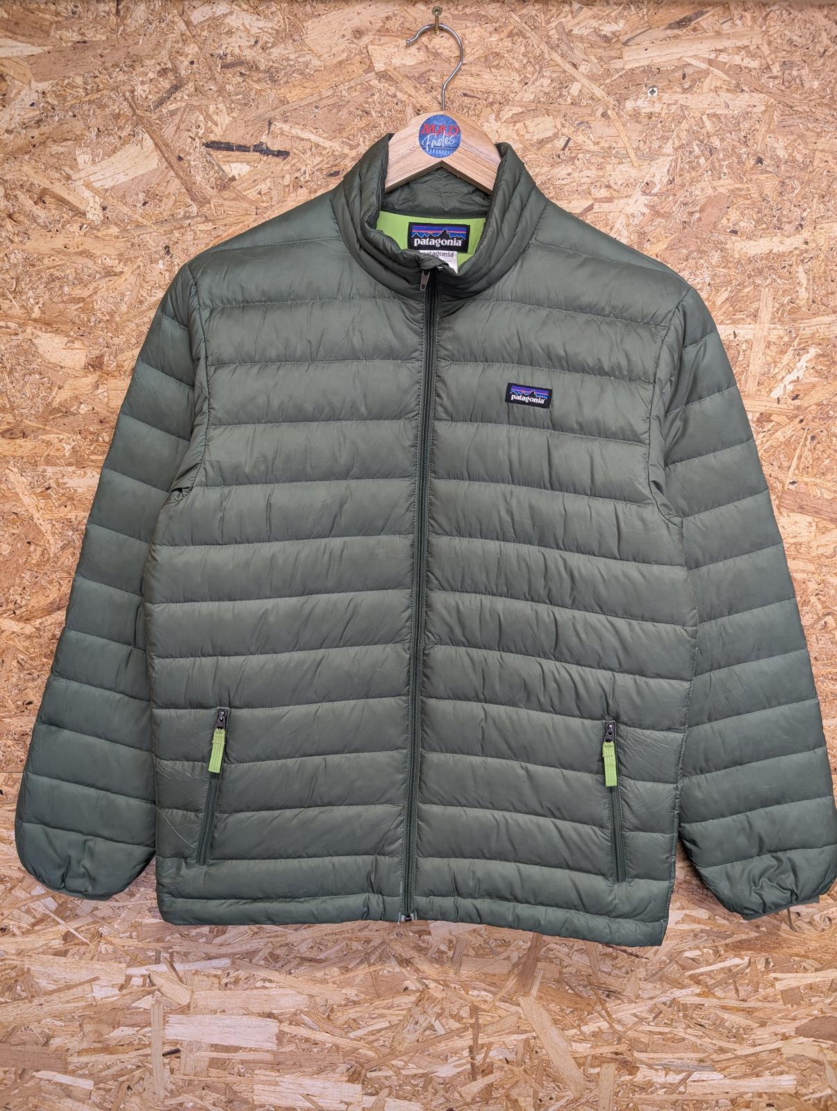 Patagonia Down Sweater Puff Jacket Boys 14-16 Green Lightweight Insulated