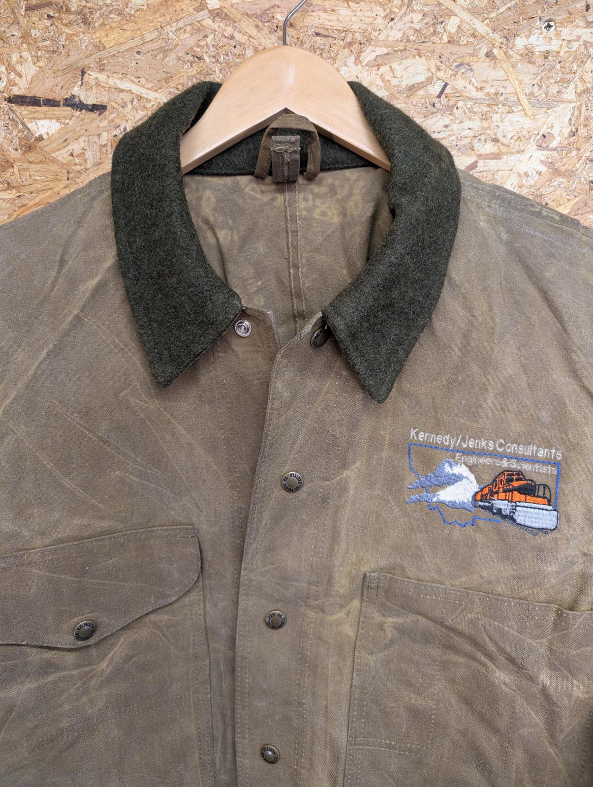 Filson 623N Field Jacket Large 42 Men USA Waxed Tin Cloth Hunting Mackinaw Coat