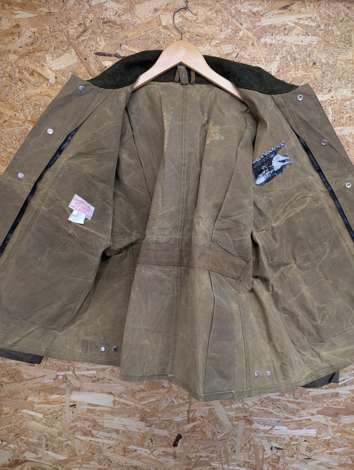 Filson 623N Field Jacket Large 42 Men USA Waxed Tin Cloth Hunting Mackinaw Coat