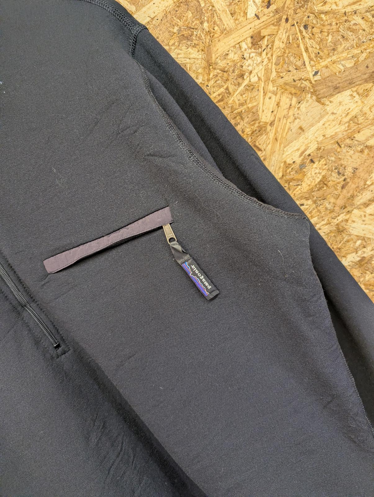Vintage Patagonia Fleece Medium Men Black 1/4 Zip Neoprene Micro D USA Made 90s