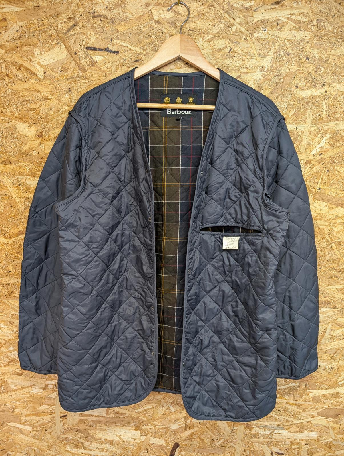 Barbour Detachable Liner Medium Men Navy Blue Classic Snap-In Liner Quilted
