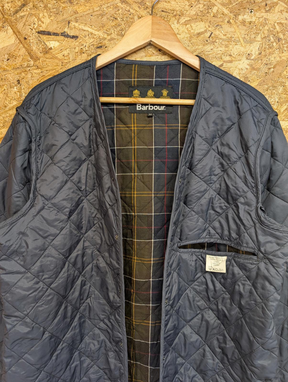 Barbour Detachable Liner Medium Men Navy Blue Classic Snap-In Liner Quilted