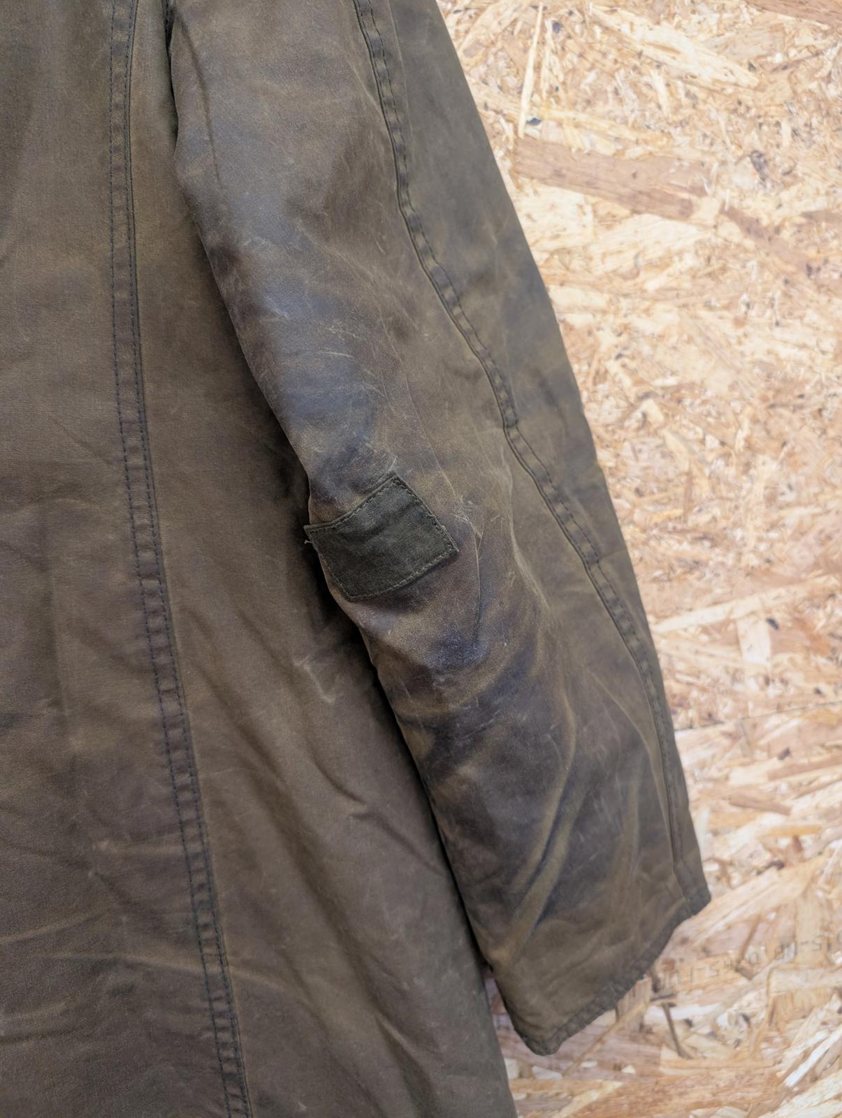 Barbour Belsay Wax Jacket Size 12 Women Padded Lined Coat Green Cord Collar