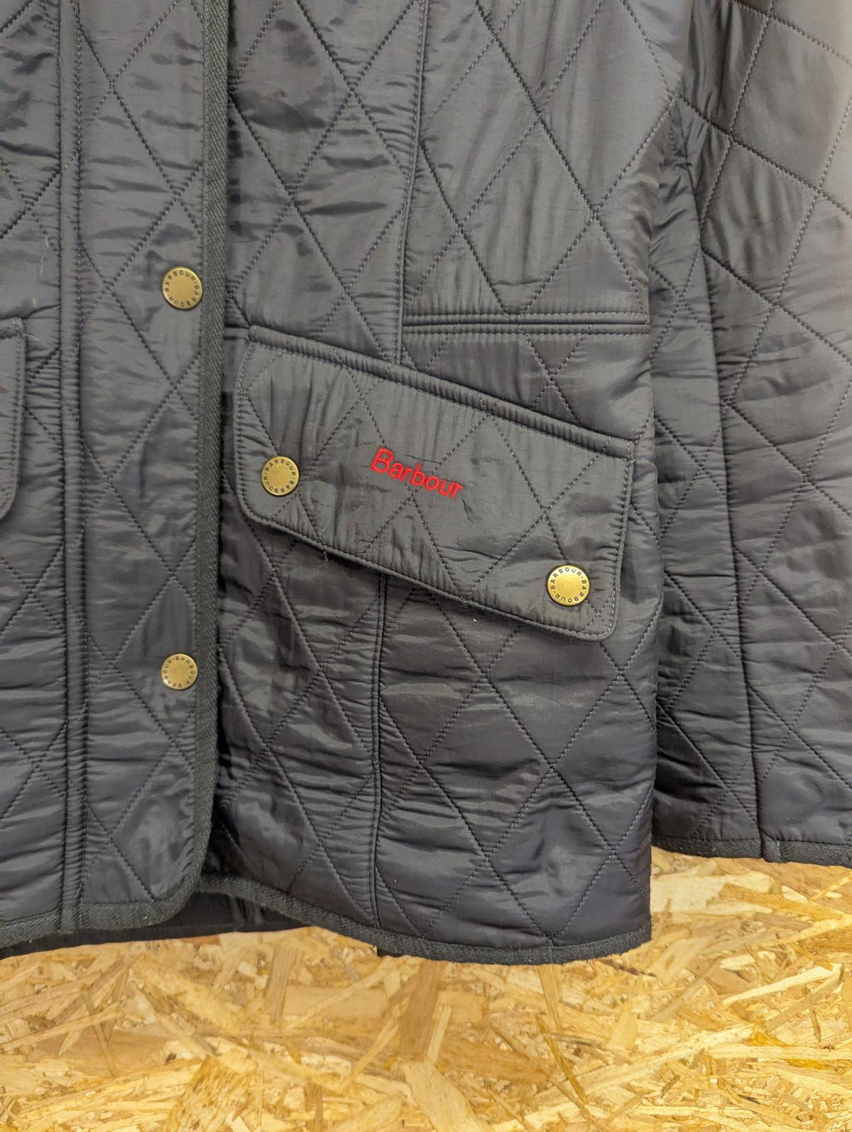 Barbour Cavalry Polarquilt Jacket UK 8 Women Quilted Navy Blue Warm Fleece