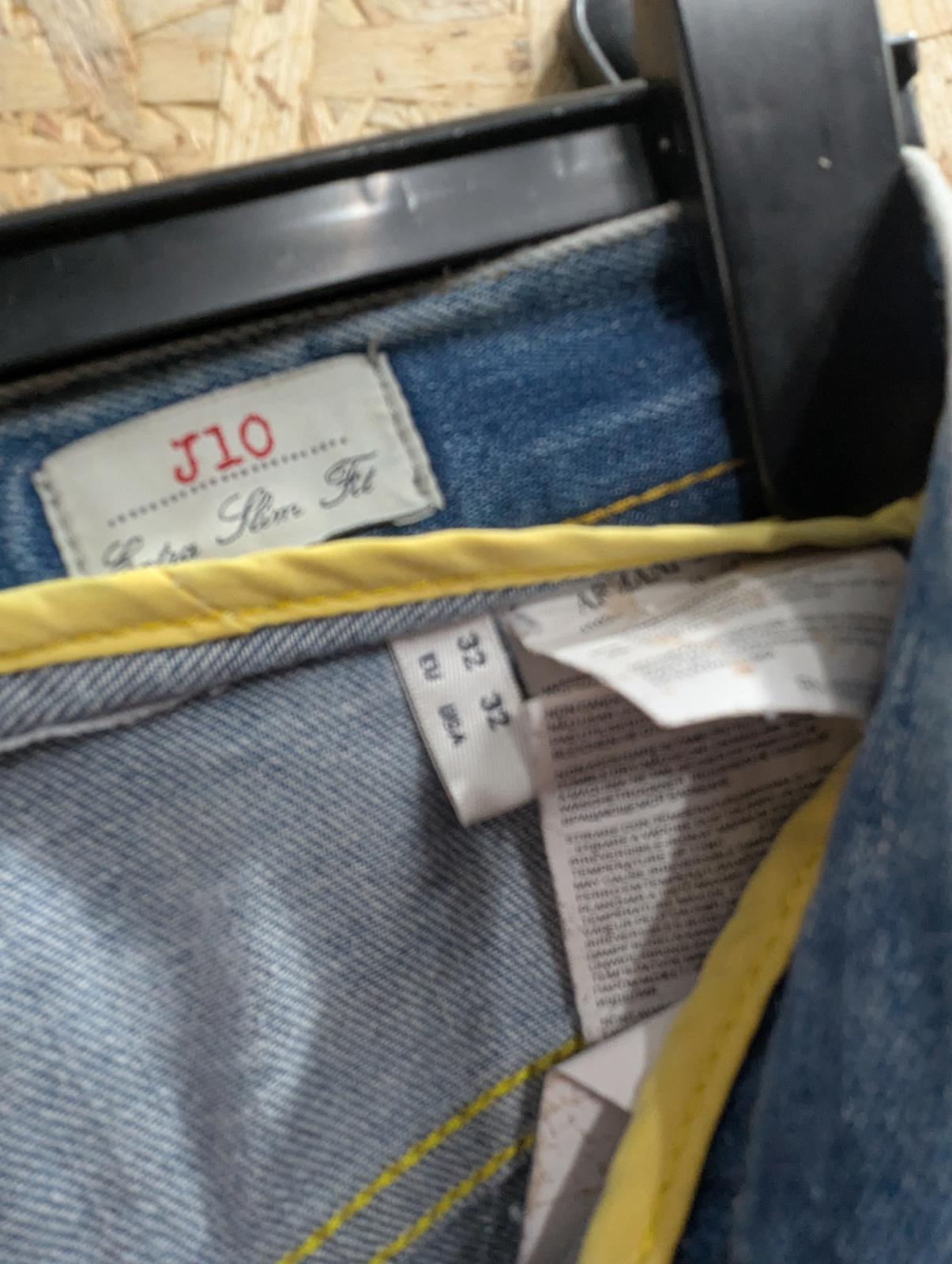 Armani J10 Jeans W32 L32 Men Light Blue Denim Extra Slim Fit Straight Zip Fly