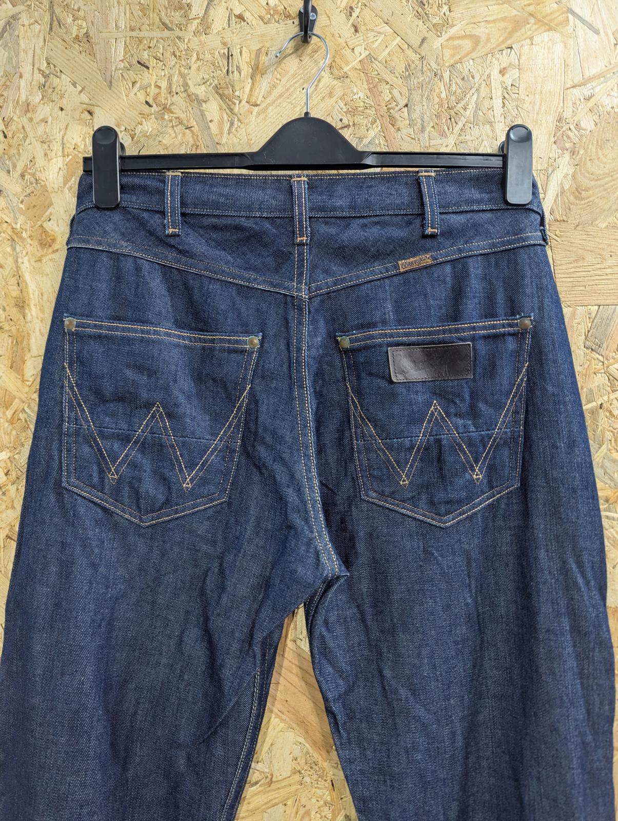 Wrangler 4MRB Jeans W32 L32 Men Raw Rigid Navy Blue Denim Straight Leg Organic