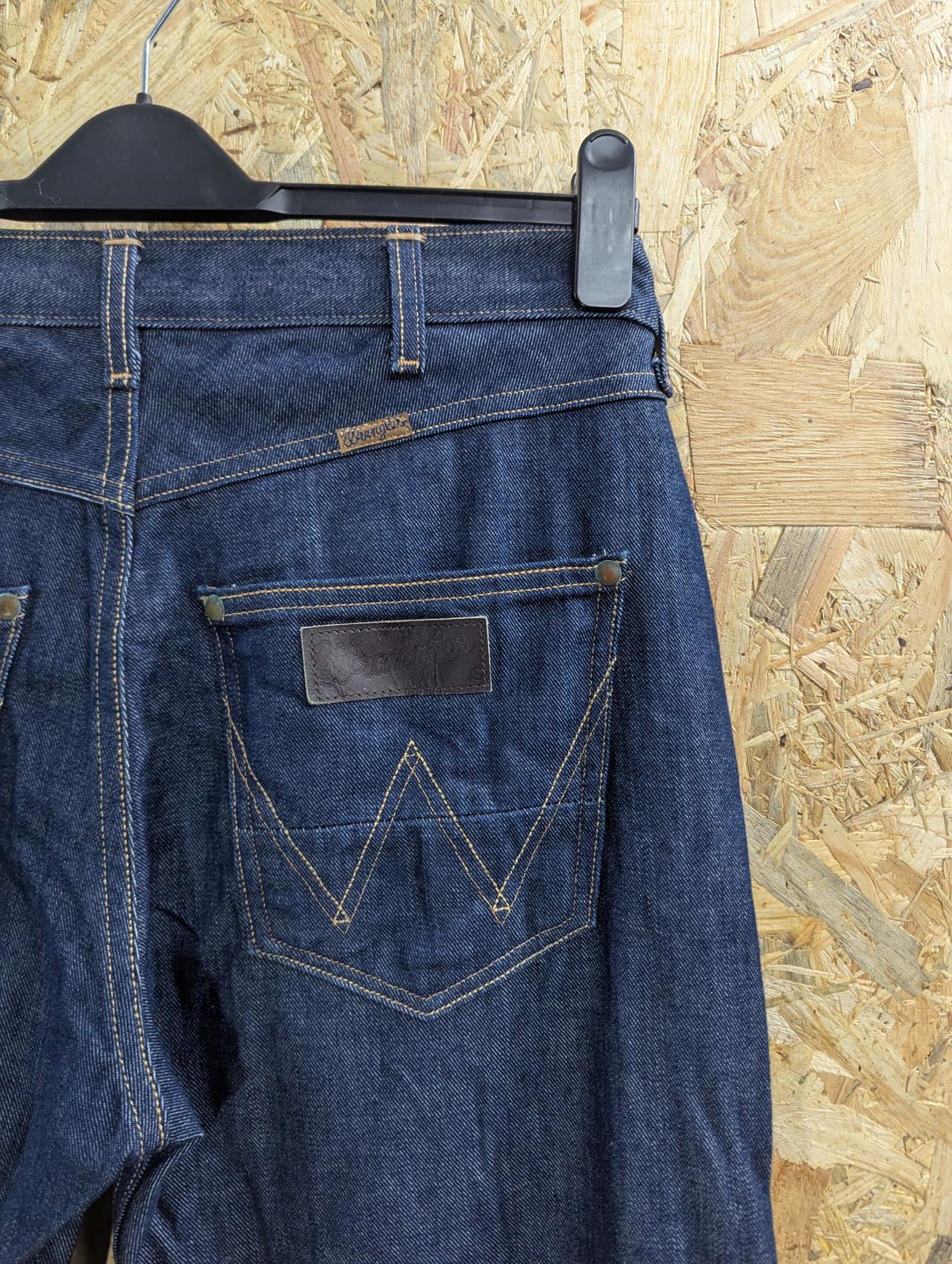 Wrangler 4MRB Jeans W32 L32 Men Raw Rigid Navy Blue Denim Straight Leg Organic