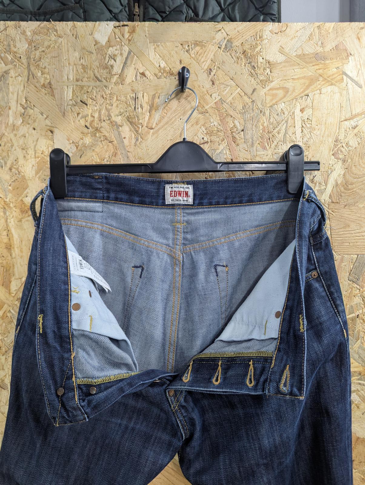 Edwin ED-39 Regular Jeans W36 L32 Men Straight Fit Navy Blue Denim Button Fly