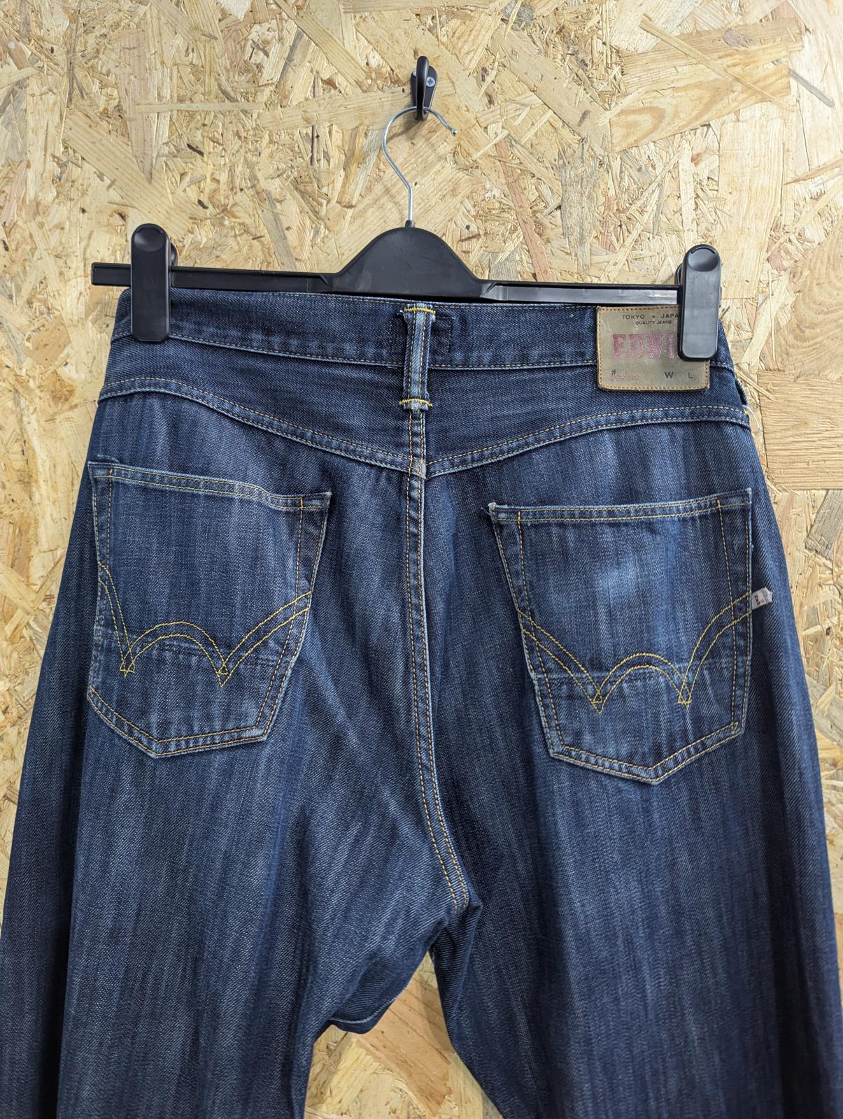 Edwin ED-39 Regular Jeans W36 L32 Men Straight Fit Navy Blue Denim Button Fly