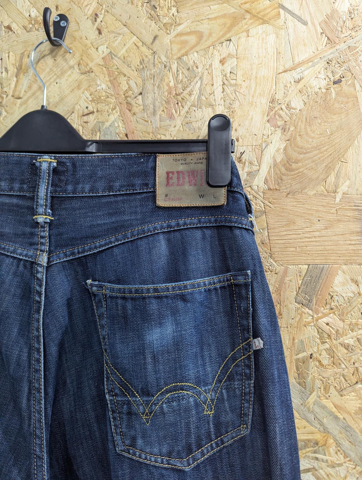 Edwin ED-39 Regular Jeans W36 L32 Men Straight Fit Navy Blue Denim Button Fly