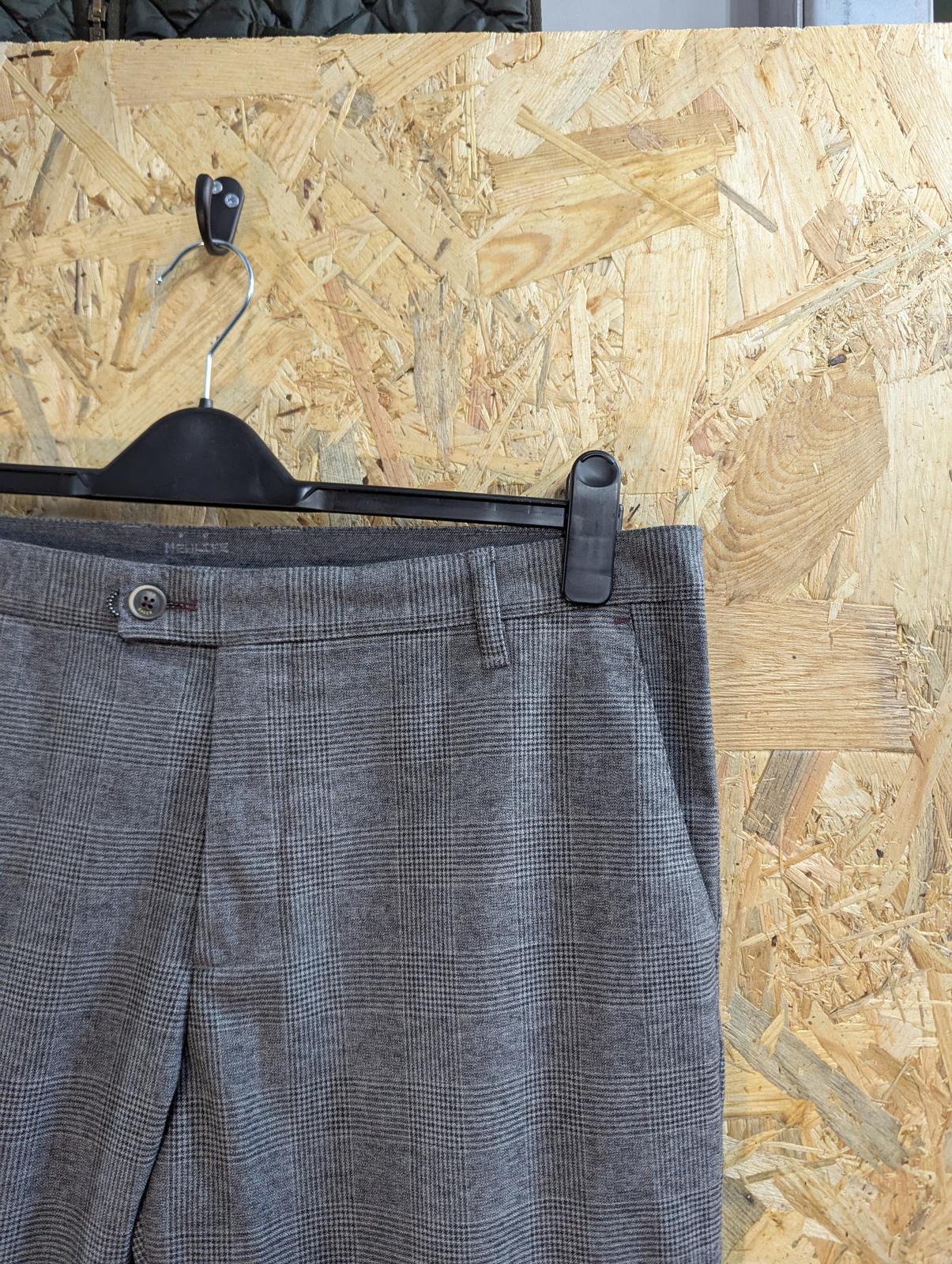 Ted Baker Chino Trousers W34 L30 Formal Work Grey Check Straight Leg Pants Zip