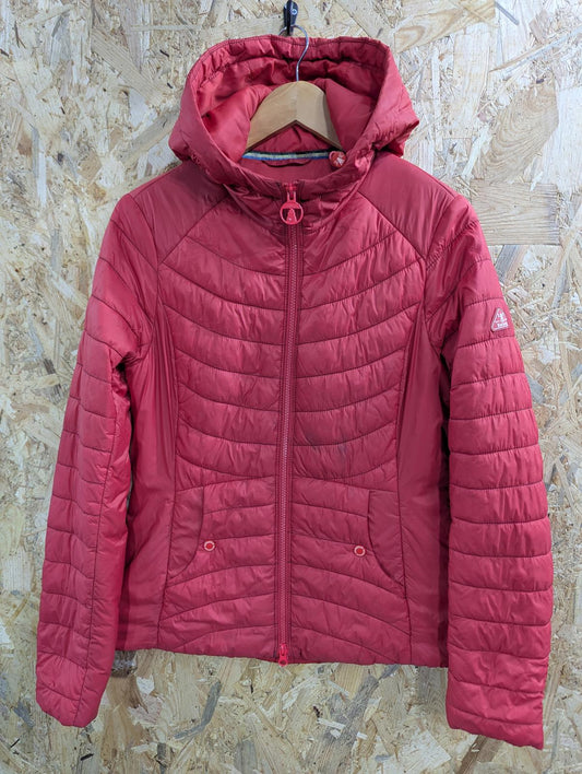 Barbour Ashore Quilt Jacket UK 10 Women Full Zip Pink Fibre-Down Pockets Hooded