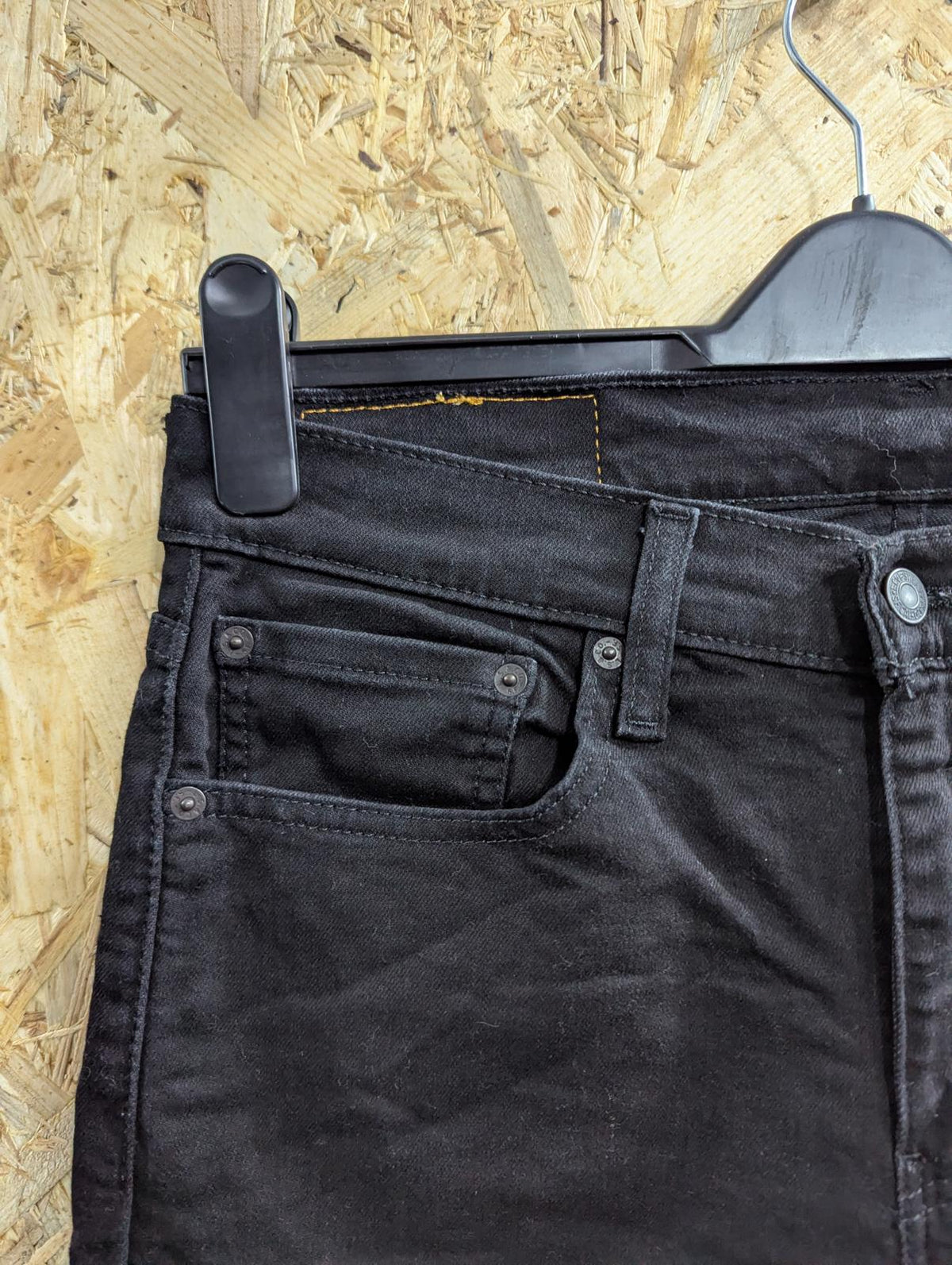 Levis 519 Hi-Ball Black Jeans W32 L31 Men Extreme Skinny Red Tab Zip Fly Stretch