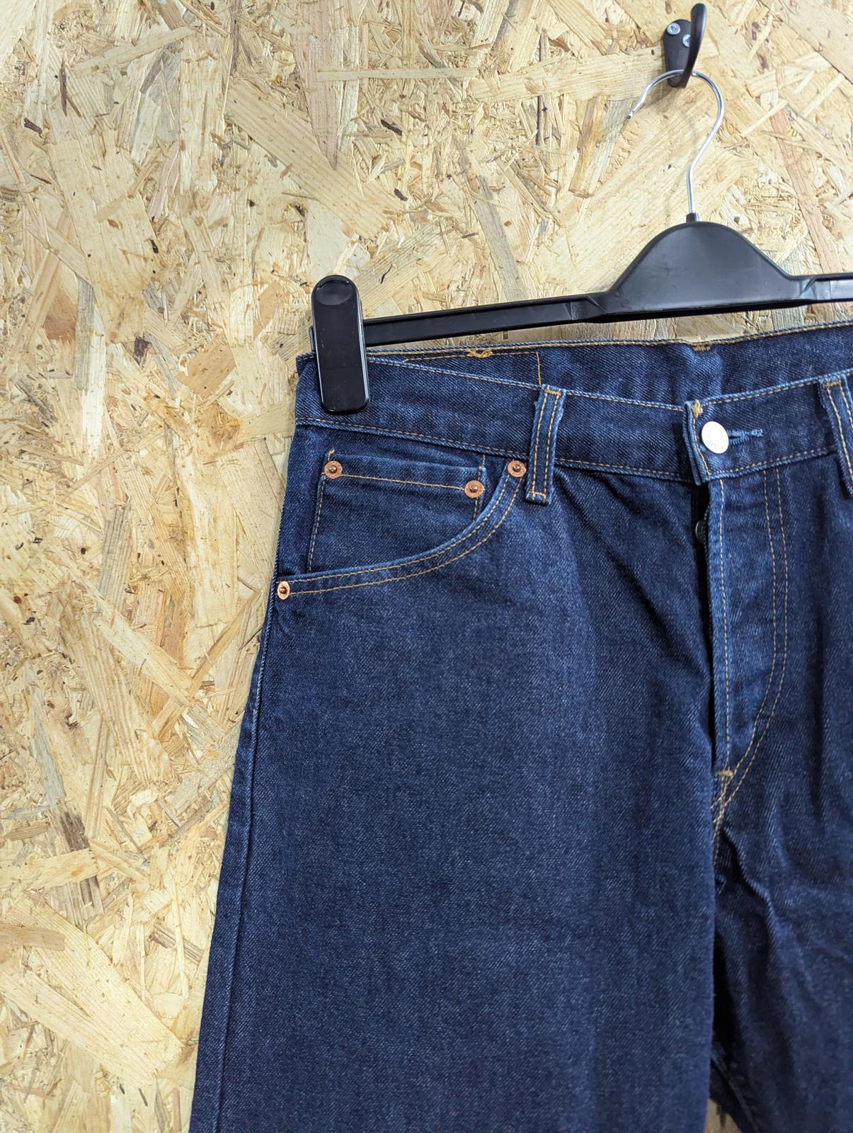 Levis 522 Jeans W32 L32 Men Raw Rigid Navy Blue Denim Slim Leg Tapered Fit Y2K