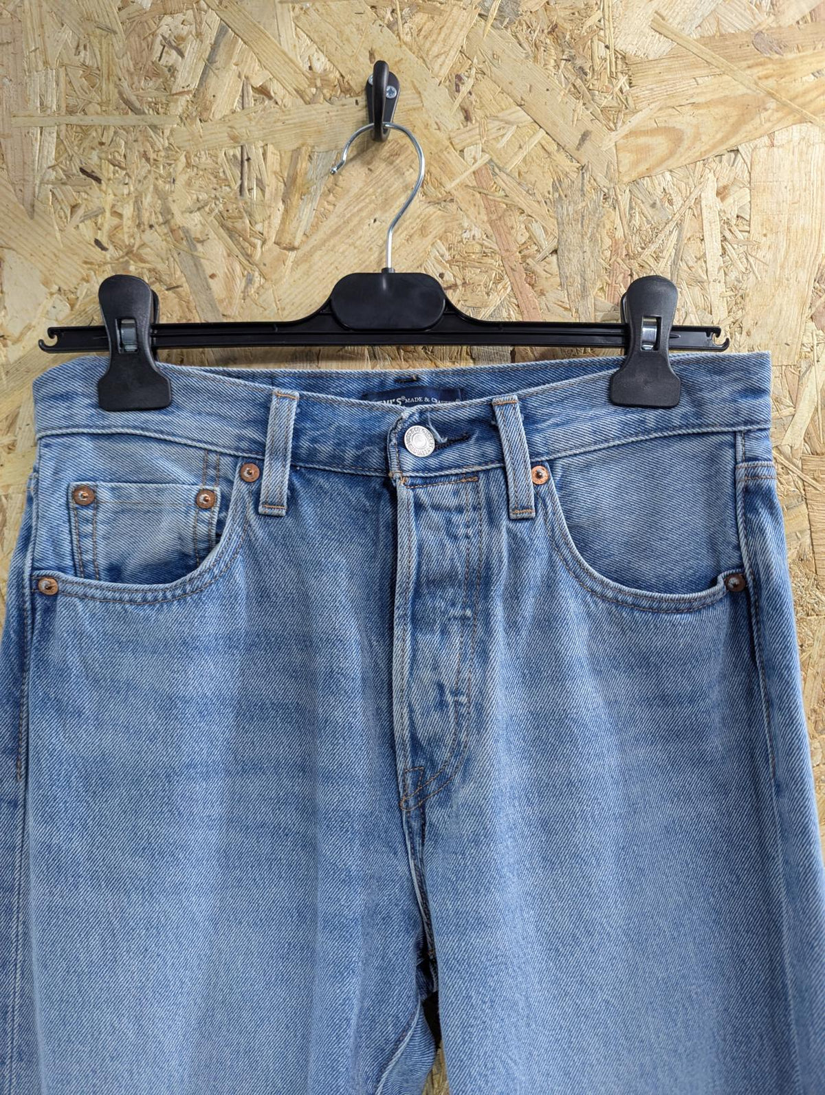 Levis Made & Crafted 501 Jeans W27 L32 Selvedge Men Stonewashed Light Blue Denim