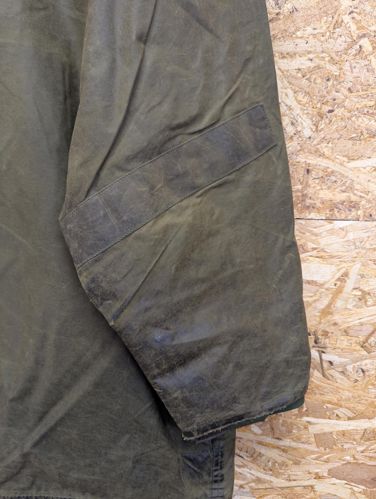 Vintage Barbour Beaufort Wax Jacket XXL C48 122cm Sage Green England Khaki