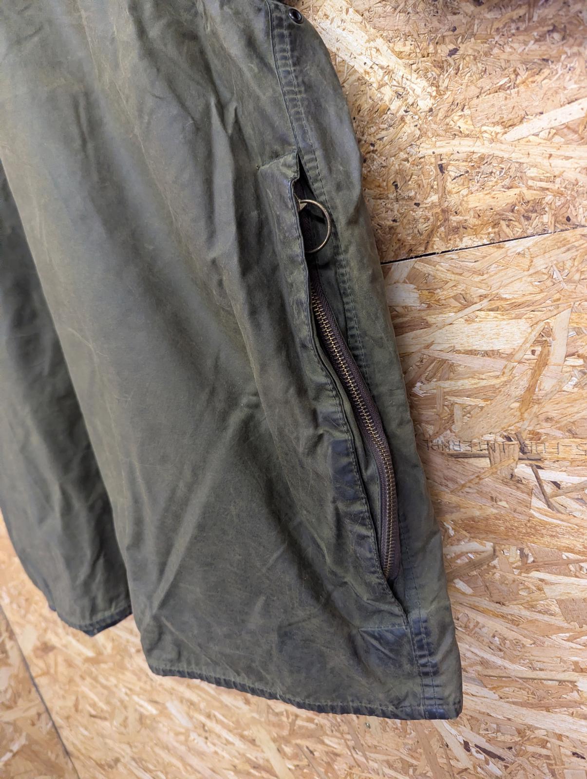 Vintage Barbour Beaufort Wax Jacket XXL C48 122cm Sage Green England Khaki