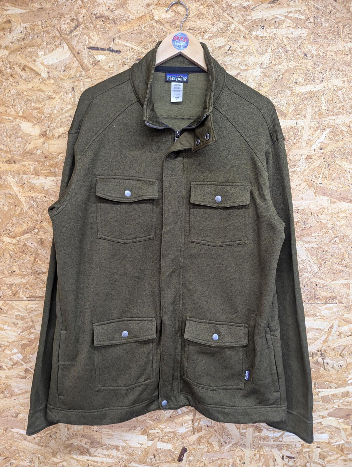Patagonia Better Sweater Chore Jacket XL Men Fleece Full Zip Khaki Pockets