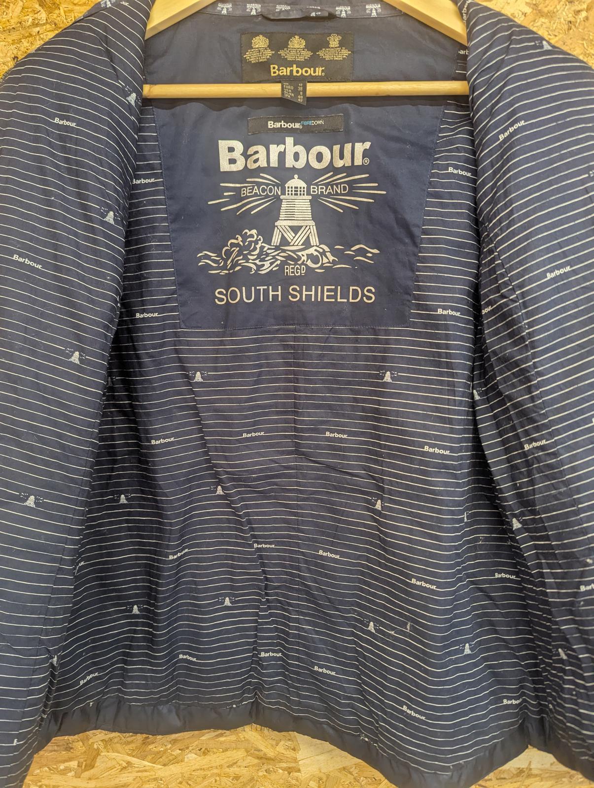 Barbour Inscar Quilt Jacket UK 12 Women Zip Pockets Navy Blue Padded Lightweight