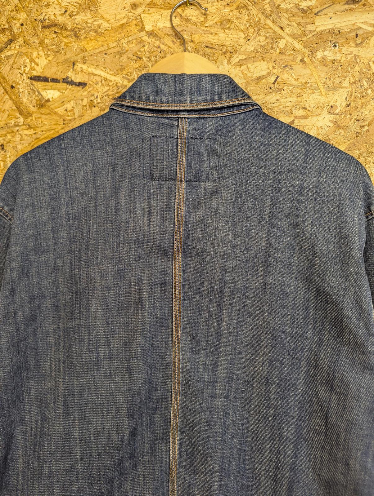 Pretty Green Denim Chore Jacket Size Large Pockets Mid Blue Indie Gallagher