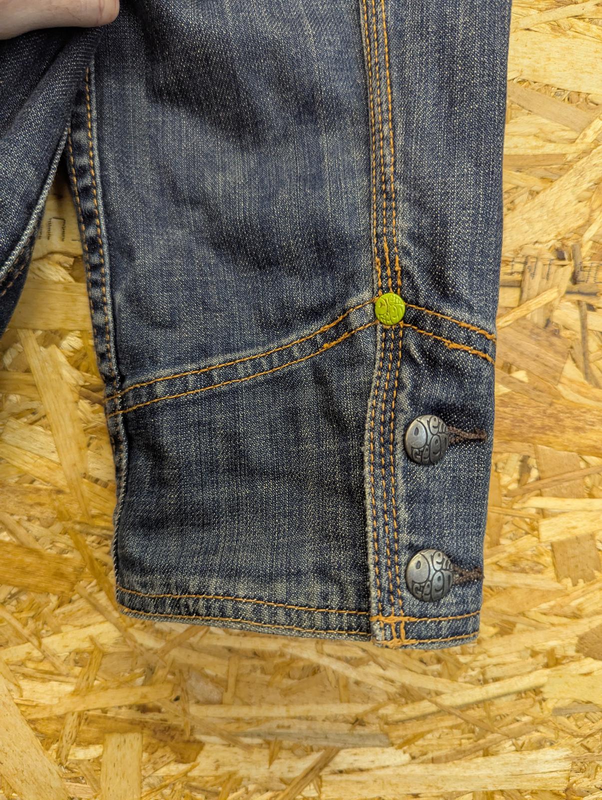 Pretty Green Denim Chore Jacket Size Large Pockets Mid Blue Indie Gallagher