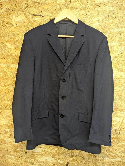 Aquascutum Pure New Wool Blazer 40 M Navy Blue Jacket England Vintage 3 Button