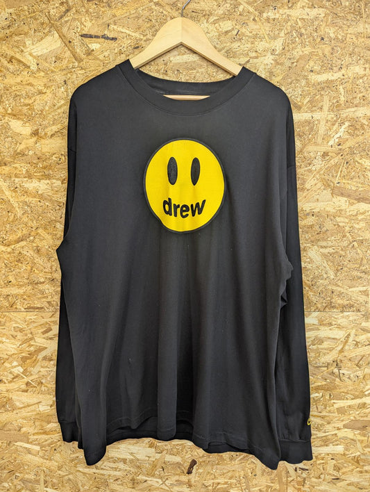 Drew House Mascot Long Sleeve T-Shirt XL Black Cotton Justin Bieber USA Made