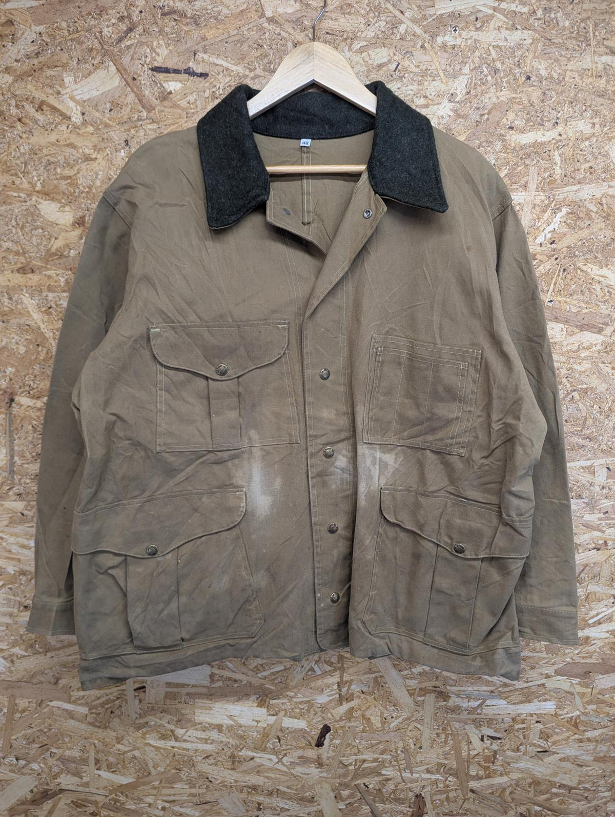 Filson Jacket Size XXL 48 Men Style 64 Tin Cloth Made In USA Tan Duck Brown