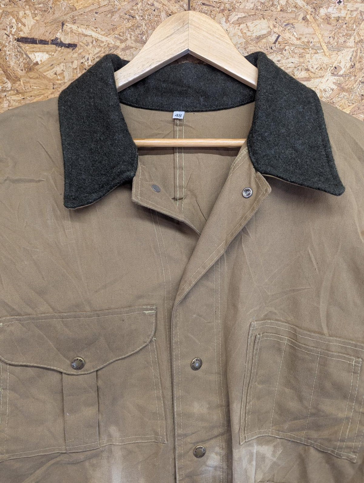 Filson Jacket Size XXL 48 Men Style 64 Tin Cloth Made In USA Tan Duck Brown