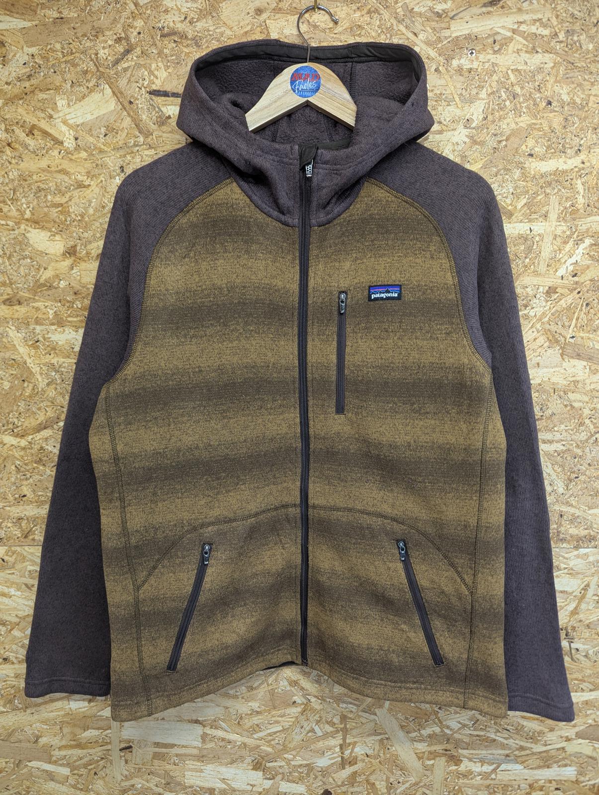 Patagonia Hooded Better Sweater Large Men Fleece Jacket Hooded Full Zip Brown