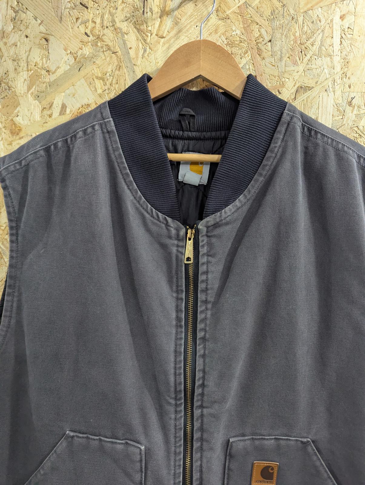 Carhartt Grey Quilted Lined Vest 4XL Men Quilted Padded Workwear Utility Pockets