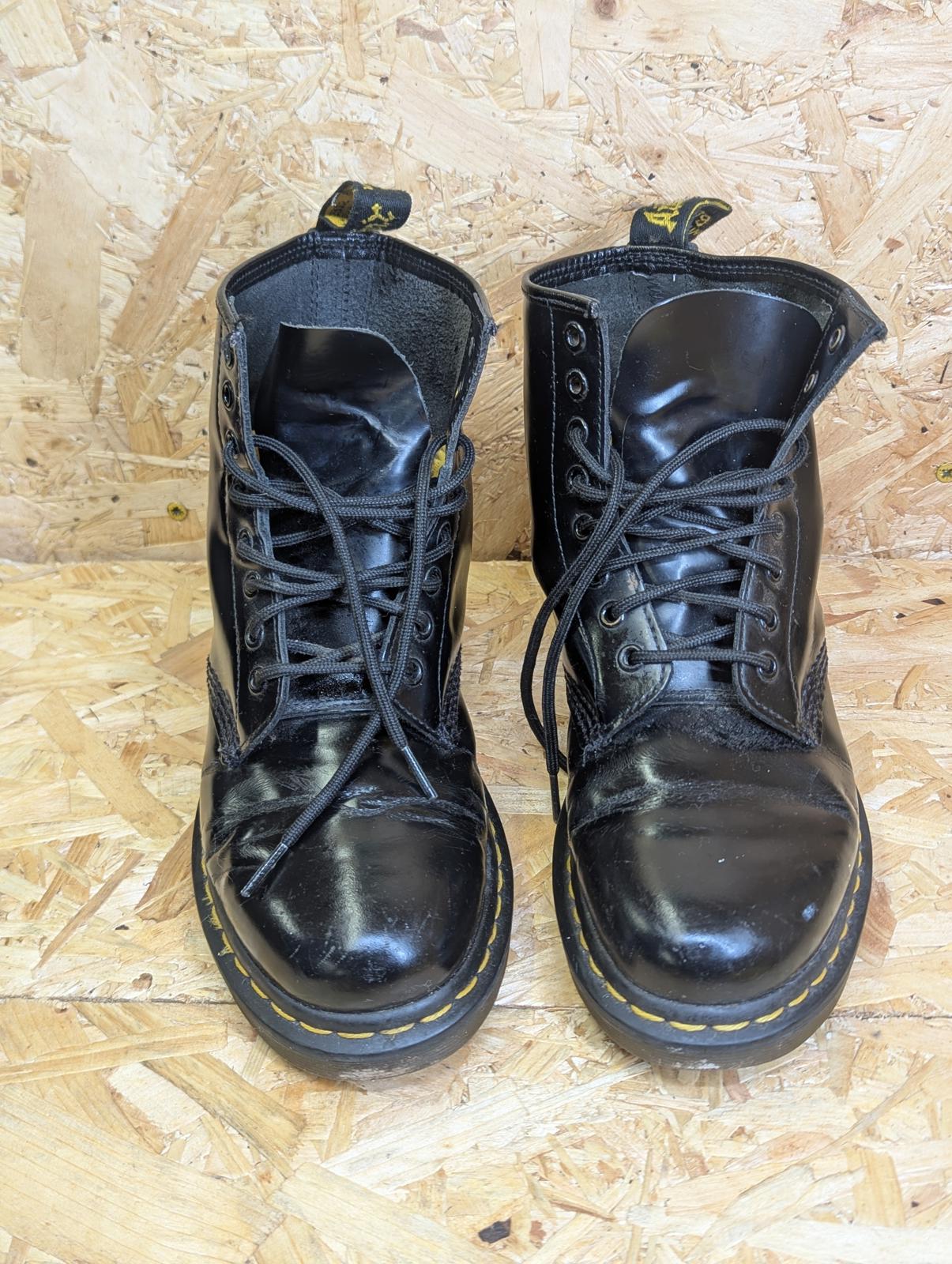 Dr Martens 1460 Leather Black Boots Size UK 6 EU 39 Women Lace Up Vintage