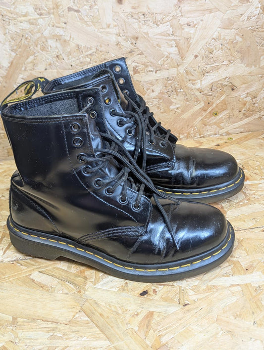 Dr Martens 1460 Leather Black Boots Size UK 6 EU 39 Women Lace Up Vintage