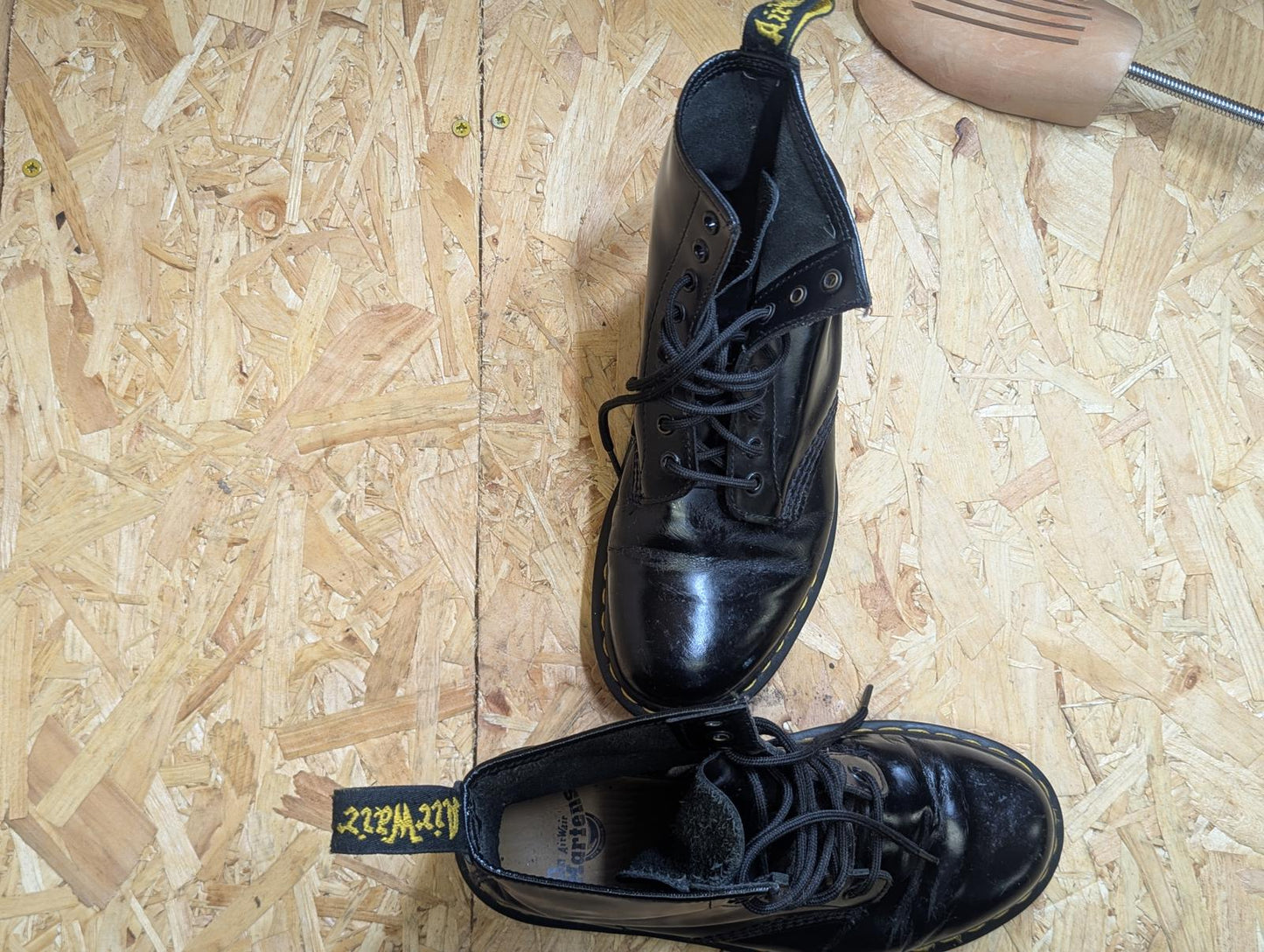 Dr Martens 1460 Leather Black Boots Size UK 6 EU 39 Women Lace Up Vintage