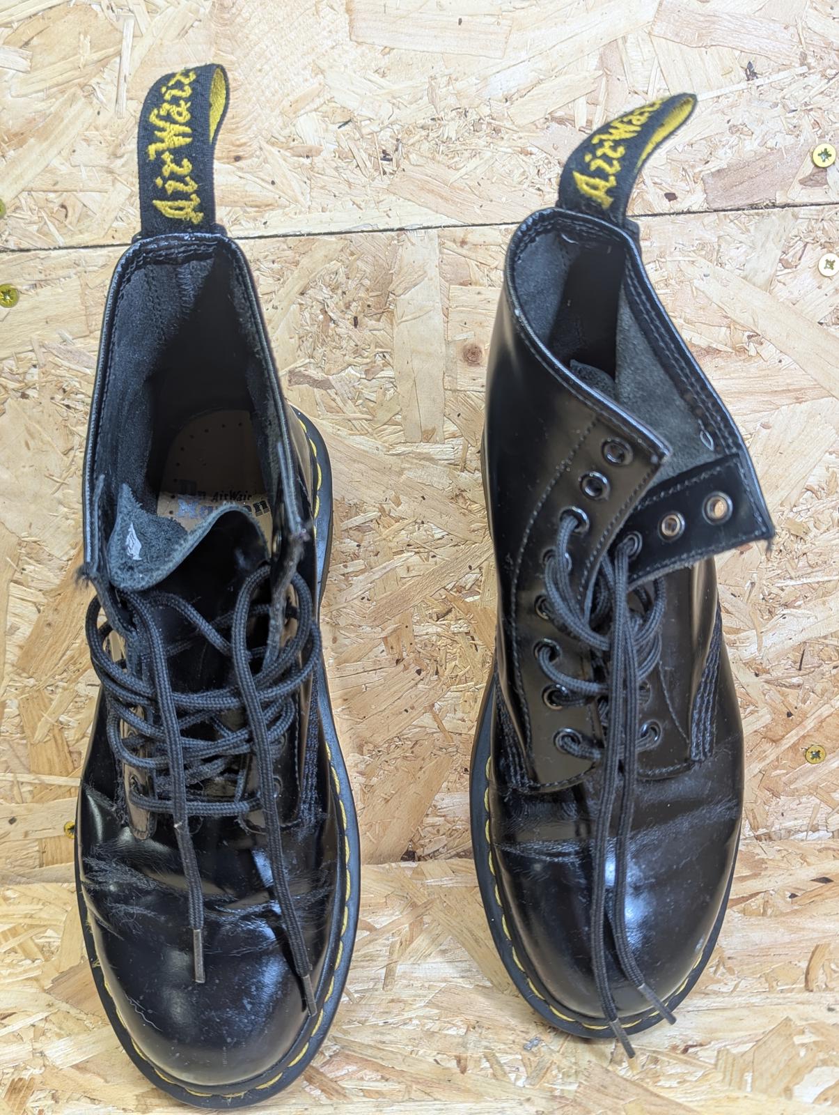 Dr Martens 1460 Leather Black Boots Size UK 6 EU 39 Women Lace Up Vintage