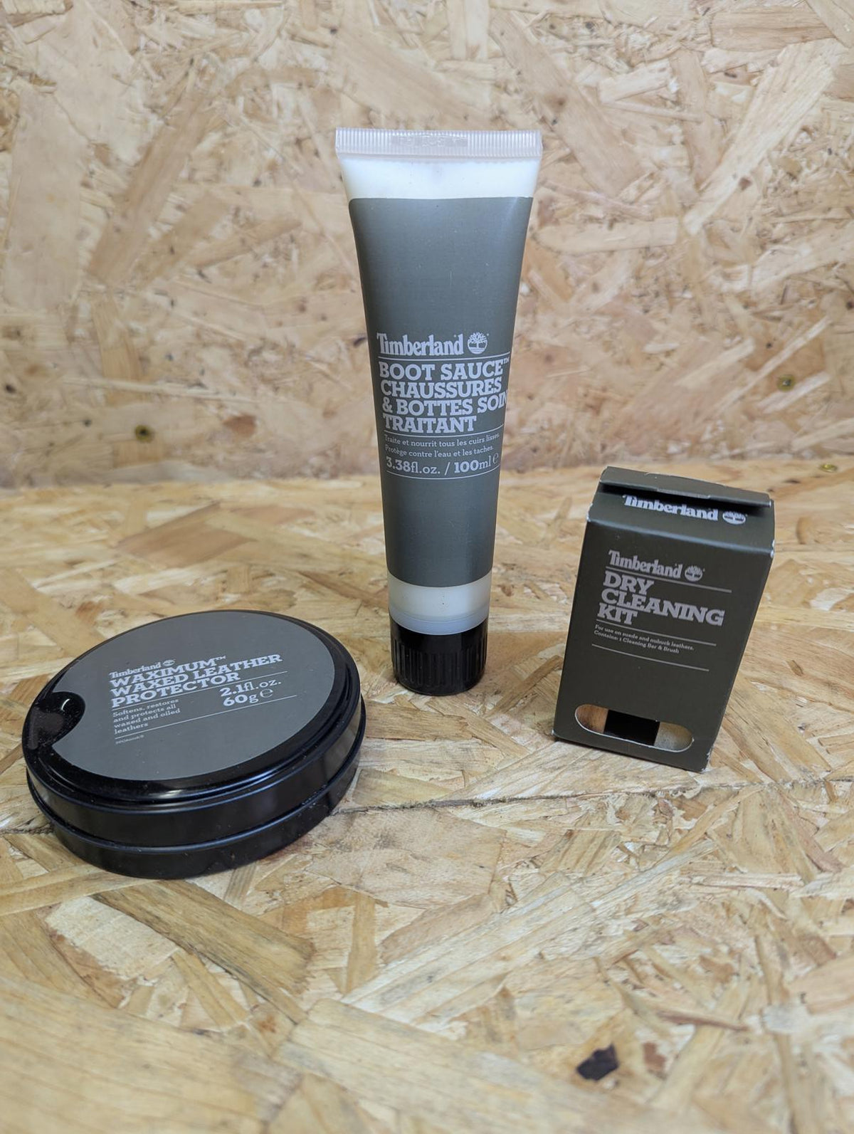Timberland Boot Sauce 100ml-Dry Cleaning Kit Brushes-Waxed Leather Protector 60g