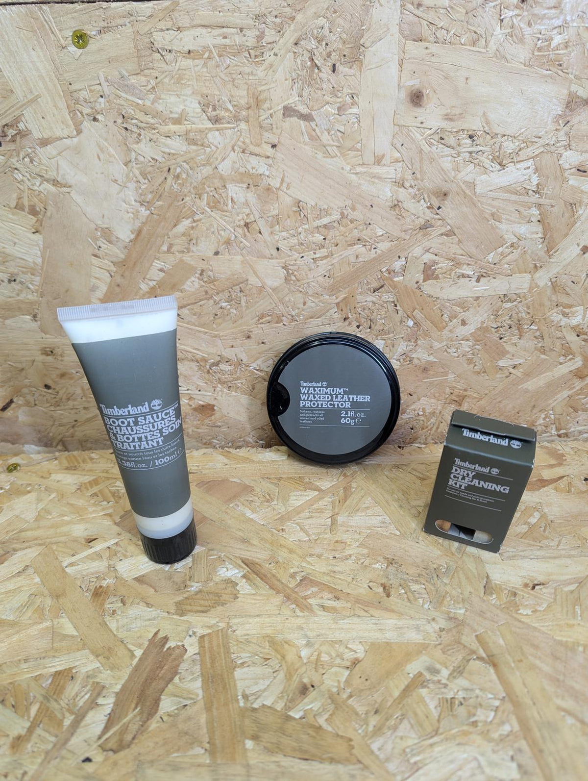 Timberland Boot Sauce 100ml-Dry Cleaning Kit Brushes-Waxed Leather Protector 60g