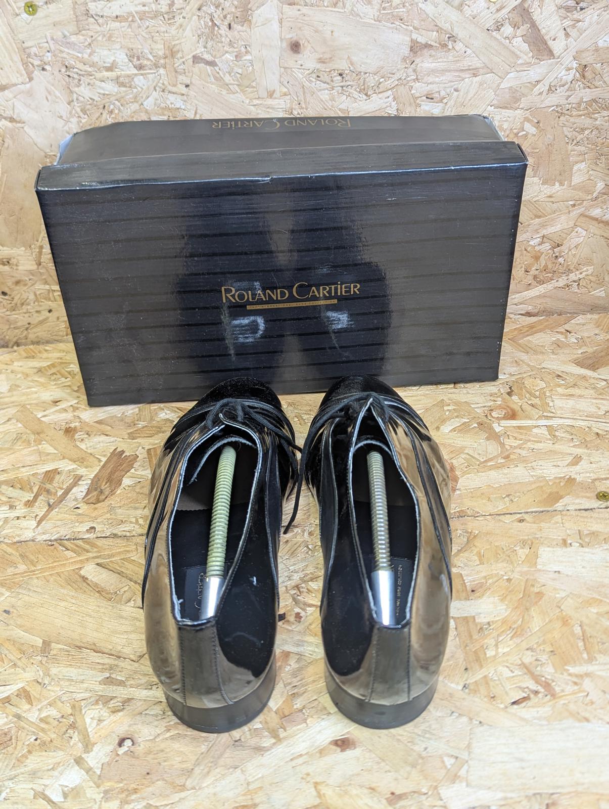 Roland Cartier Dress Shoes UK 10 EU 44 Men Brogue Classic Shine Black Leather