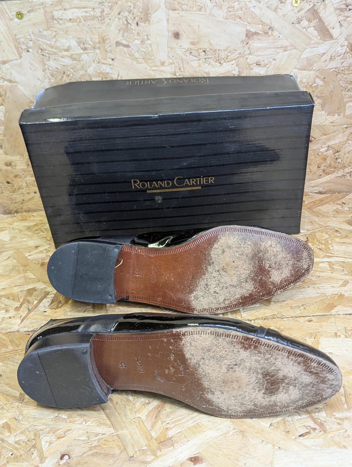 Roland Cartier Dress Shoes UK 10 EU 44 Men Brogue Classic Shine Black Leather