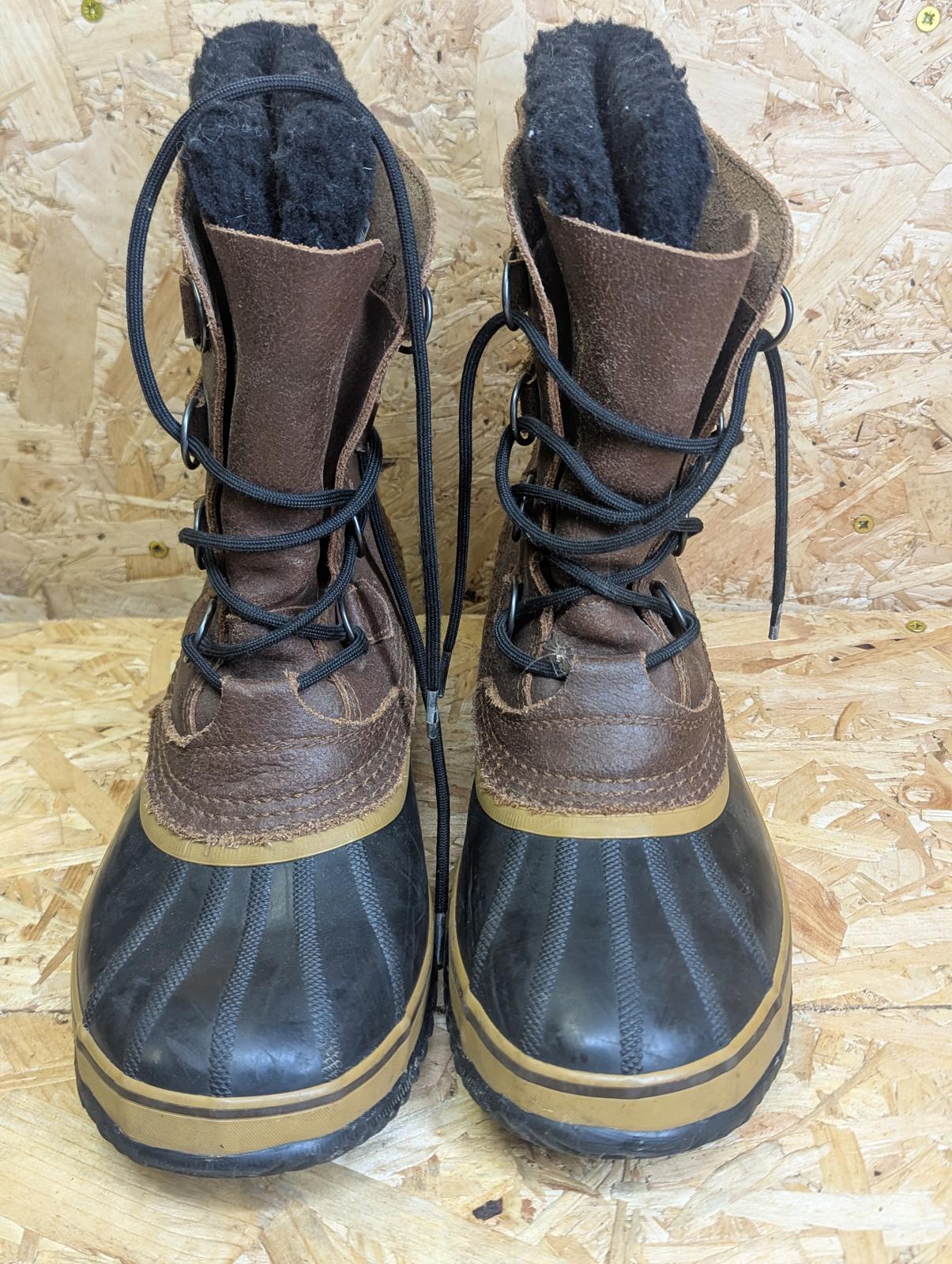 Sorel 1964 Winter Boots Size UK 9 EU 43 Cold Waterproof Brown Combat Leather