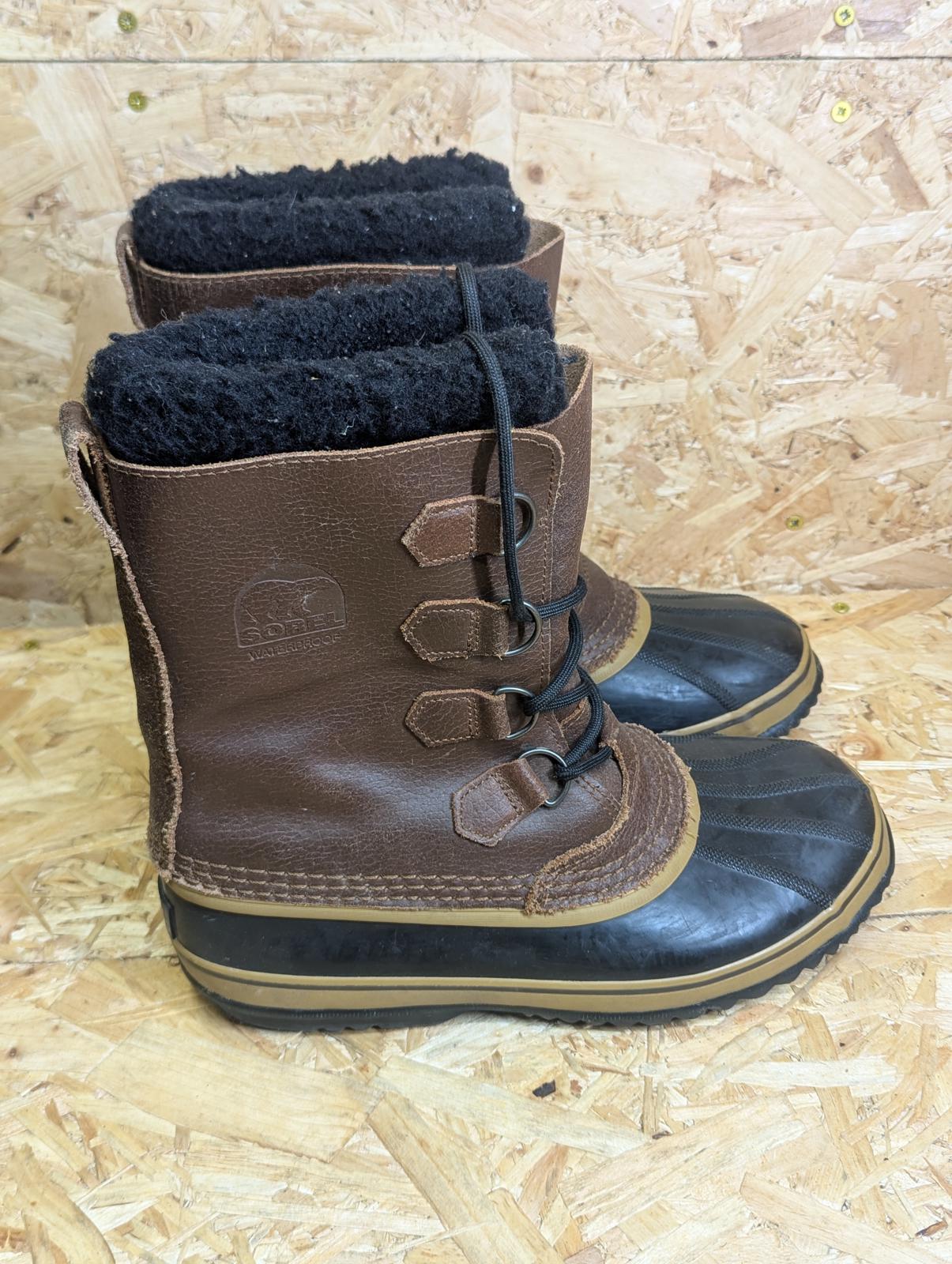 Sorel 1964 Winter Boots Size UK 9 EU 43 Cold Waterproof Brown Combat Leather