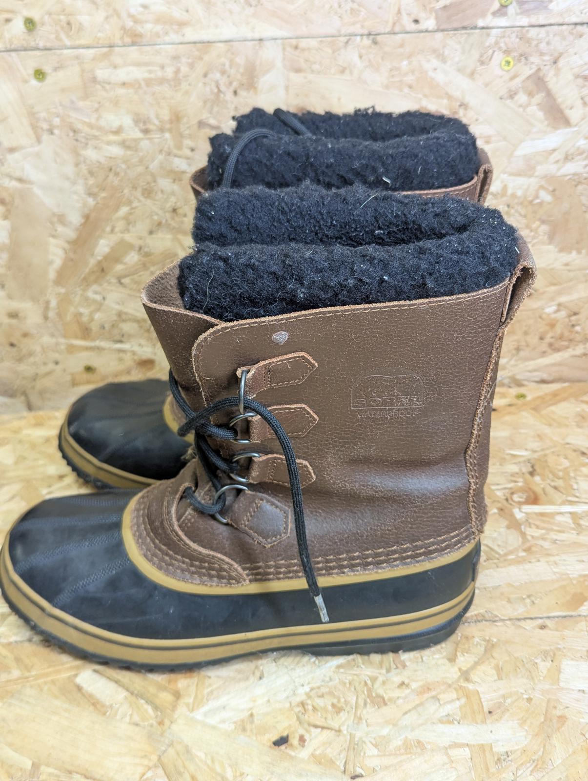 Sorel 1964 Winter Boots Size UK 9 EU 43 Cold Waterproof Brown Combat Leather