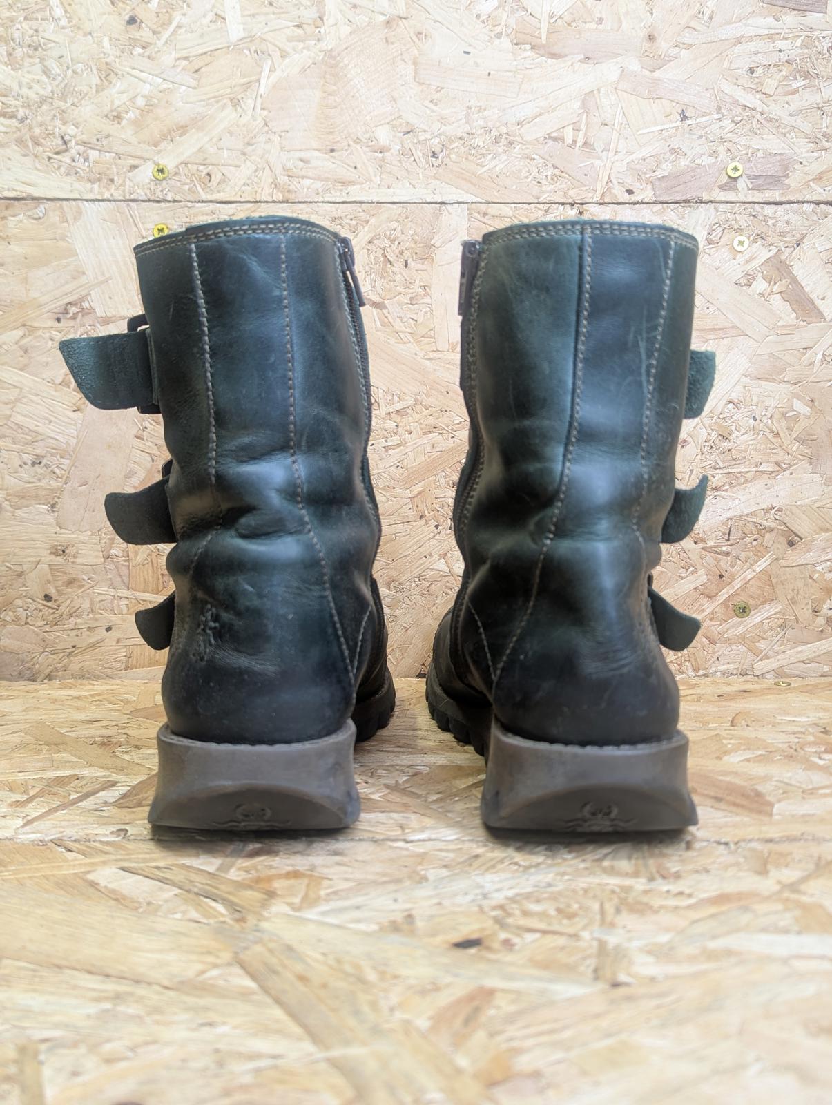 Fly London Scop Mid-Calf Boots UK 6.5 EU 40 Women Dark Green Leather Buckle
