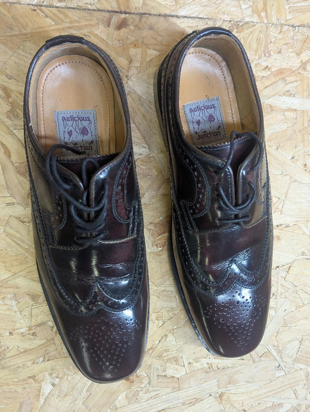 Delicious Junction Shoe 6 UK 40 EU Mod 60s Retro Lace Burgundy OxBlood Royale