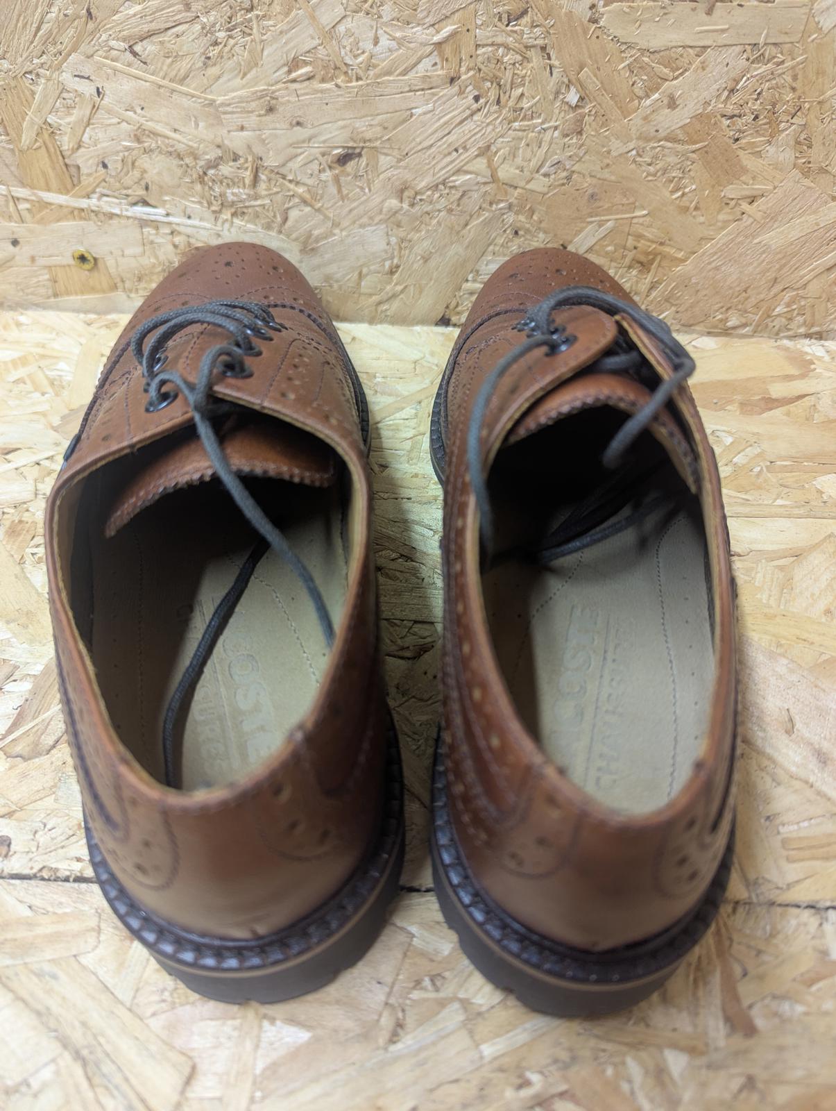 Lacoste Brogues Shoe 6 UK 39.5 EU Mod Retro Lace Brown Leather 2002 Vintage