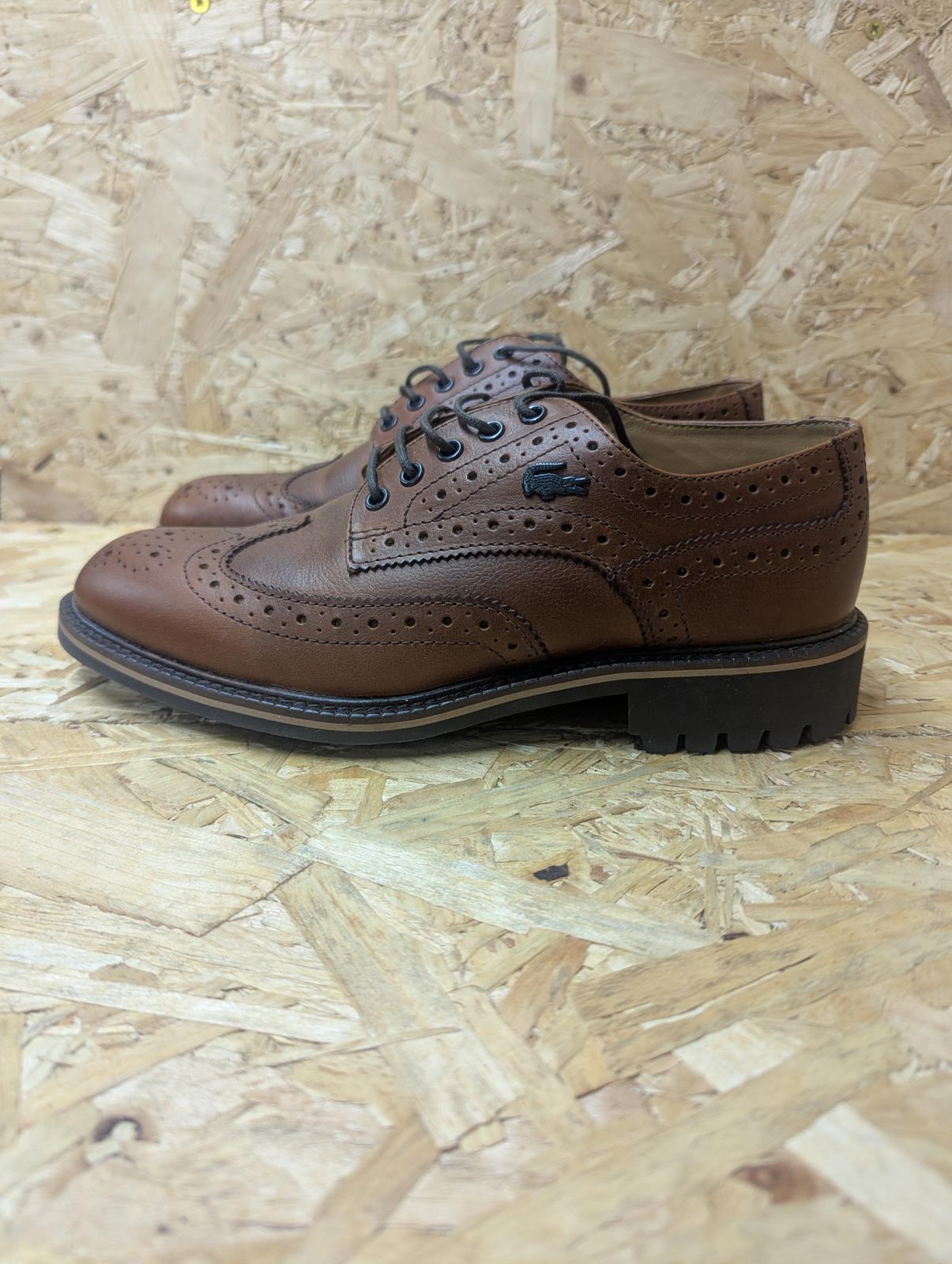 Lacoste Brogues Shoe 6 UK 39.5 EU Mod Retro Lace Brown Leather 2002 Vintage