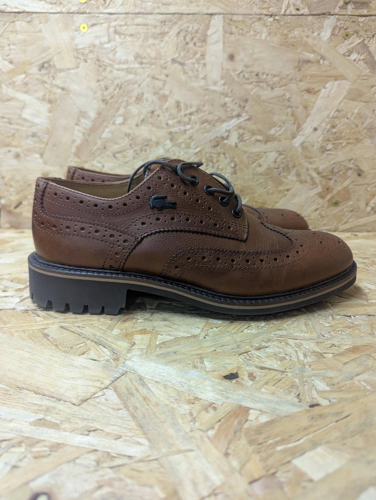 Lacoste Brogues Shoe 6 UK 39.5 EU Mod Retro Lace Brown Leather 2002 Vintage